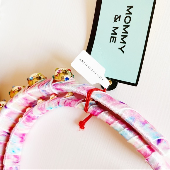Anthropologie Super Smalls Embellished Headbands Set Mommy & Me Pink Gem Floral - Picture 13 of 16
